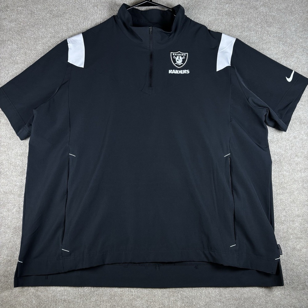 Nike On Field Las Vegas Raiders Coaches 1/4 Zip Short Sleeve Pullover Men's 3XL